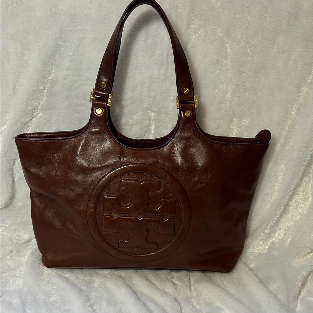 Tory Burch Dark Brown Leather Tote